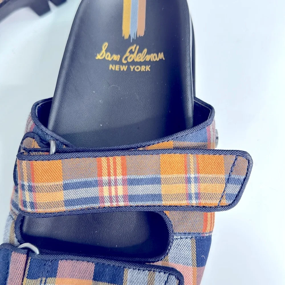 Sam Edelman Multicolor Slide Sandals Lug Soles Slip On Velcro Closure Size 7.5 - Picture 6 of 8